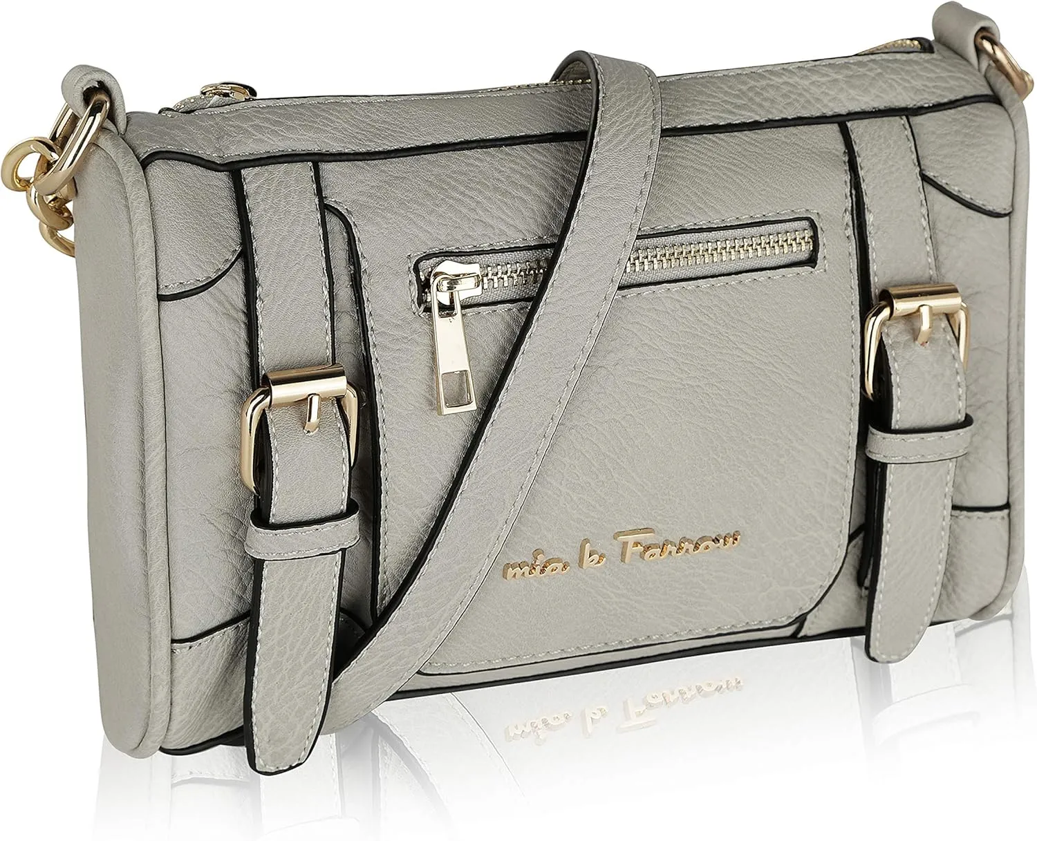 Mia K. Collection Crossbody Bags for Women - Adjustable Strap - Vegan Leather Sling Over the Shoulder Medium Messenger Purse