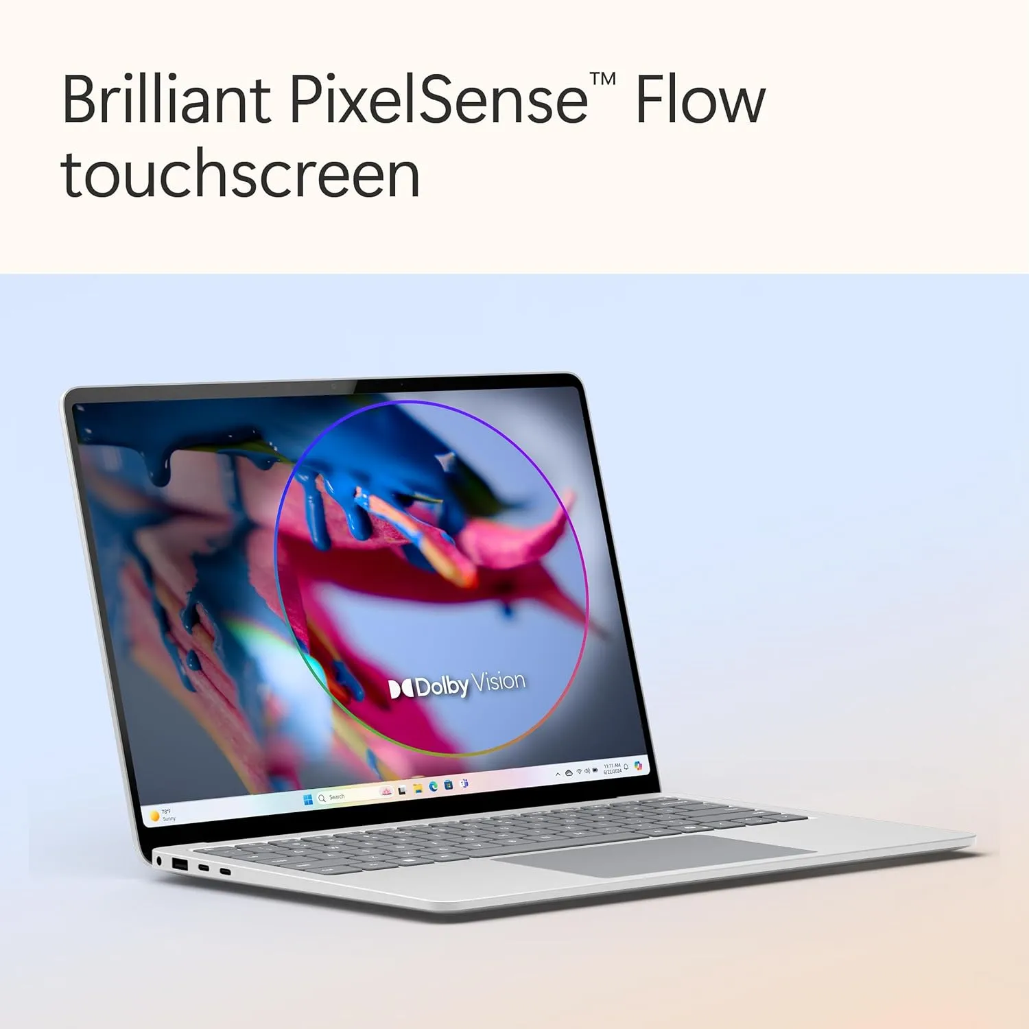 Microsoft Surface Laptop (2024), Windows 11 Copilot  PC, 13.8" Touchscreen Display, Snapdragon X Elite (12 core), 16GB RAM, 512GB SSD Storage, Platinum