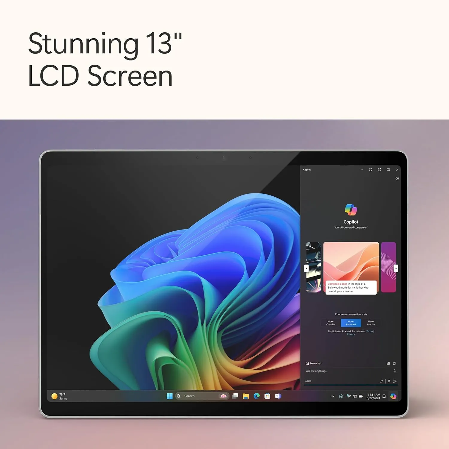Microsoft Surface Pro 2-in-1 Laptop/Tablet (2024), Windows 11 Copilot  PC, 13" Touchscreen Display, Snapdragon X Plus (10 Core), 16GB RAM, 512GB Storage, Platinum
