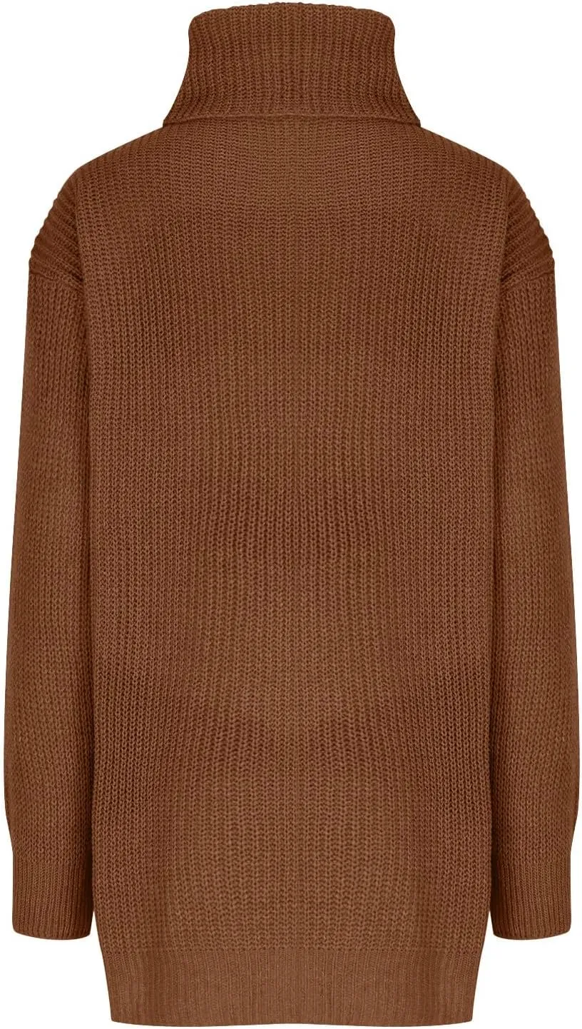 Midi Sweater Dress for Women Fall Fashion Long Sleeve High Neck Solid Pullover Dresses Causal Dressy Club Party Dress