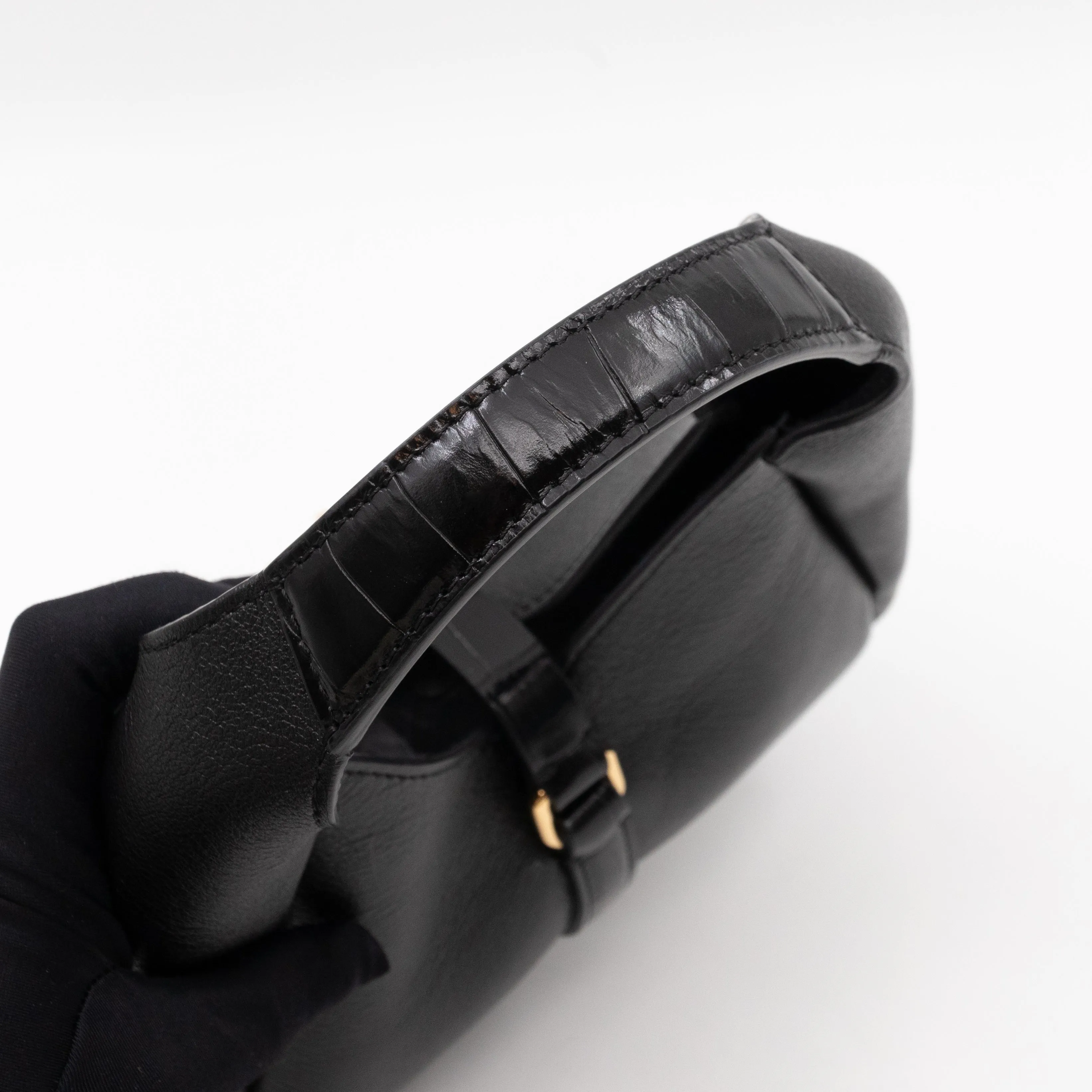 Mini G-Hobo Bag Black Leather