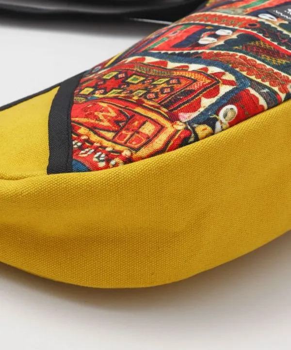 Mirror Work Pattern Round Shoulder Bag