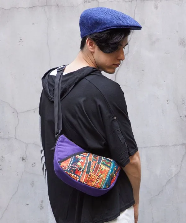 Mirror Work Pattern Round Shoulder Bag