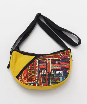 Mirror Work Pattern Round Shoulder Bag