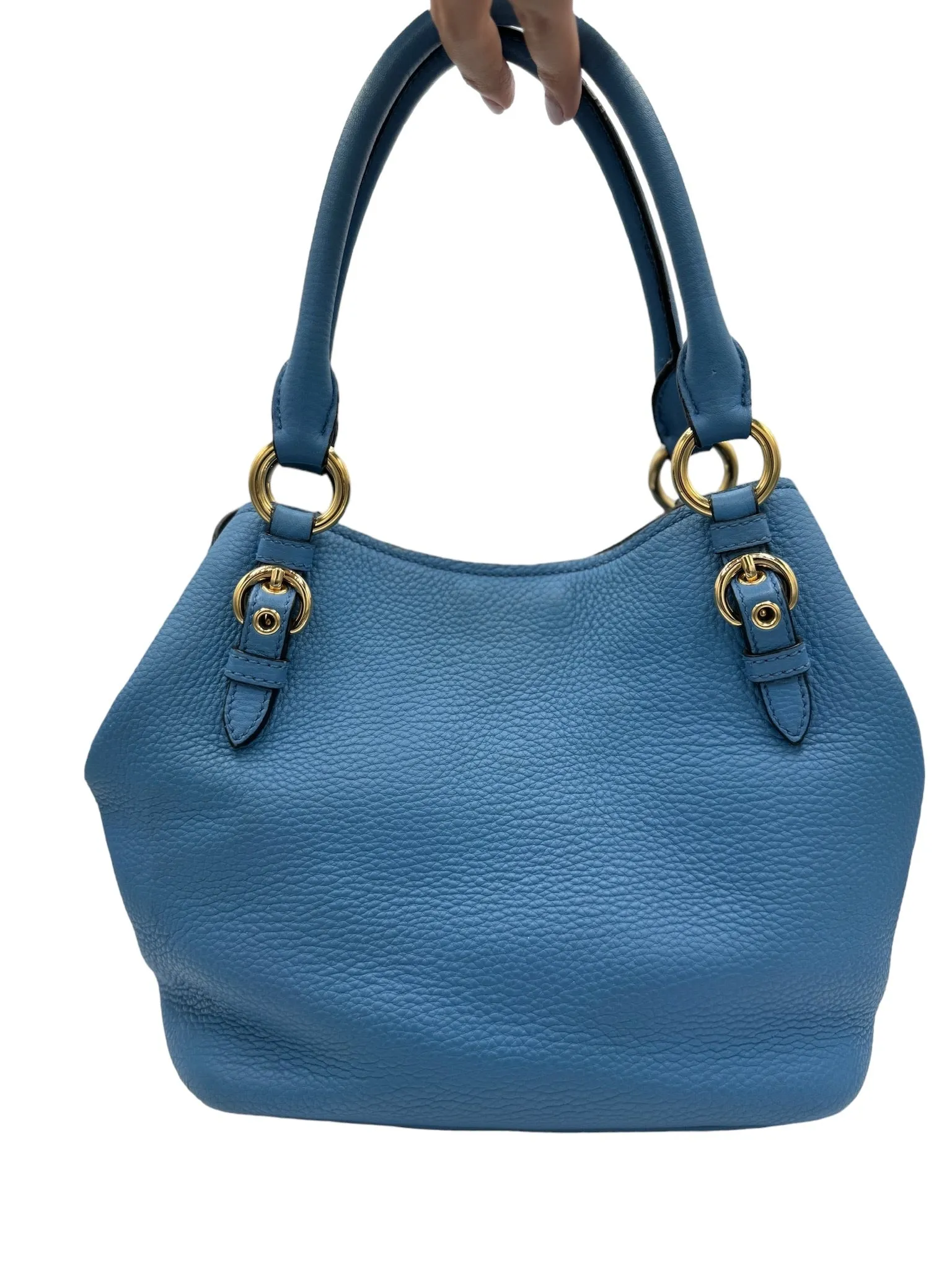 MIU MIU - Cobalt Vitello Phenix Leather Bucket Shoulder Bag