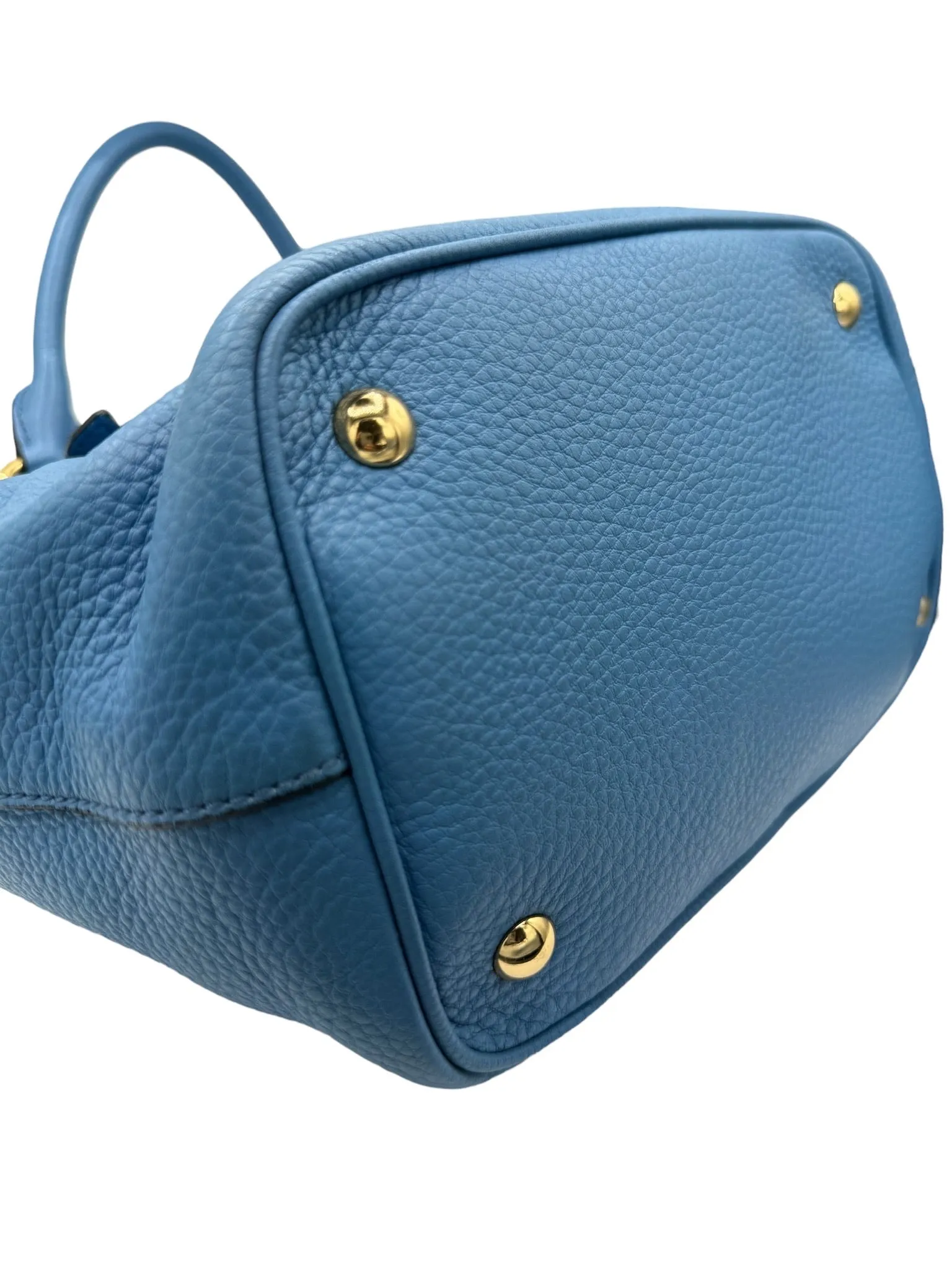 MIU MIU - Cobalt Vitello Phenix Leather Bucket Shoulder Bag