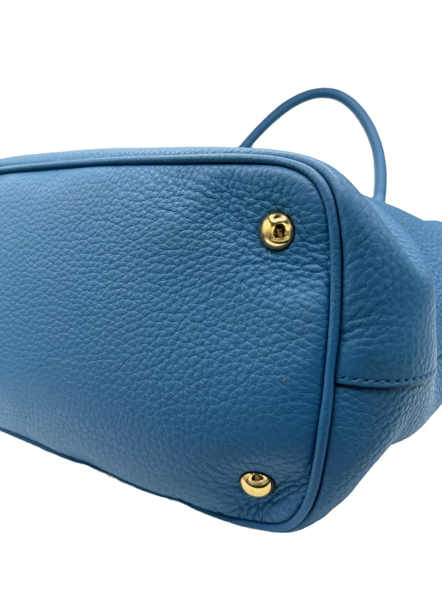 MIU MIU - Cobalt Vitello Phenix Leather Bucket Shoulder Bag