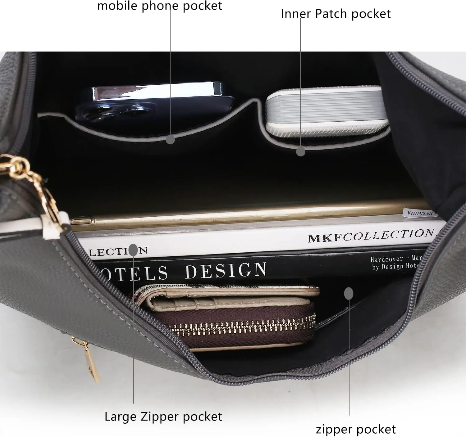 MKF Collection Crossbody Bag for Women – PU Leather Hobo Handbag – Designer Side Messenger Purse, Shoulder Crossover