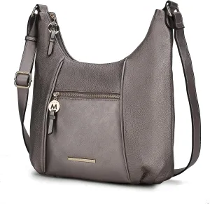 MKF Collection Crossbody Bag for Women – PU Leather Hobo Handbag – Designer Side Messenger Purse, Shoulder Crossover