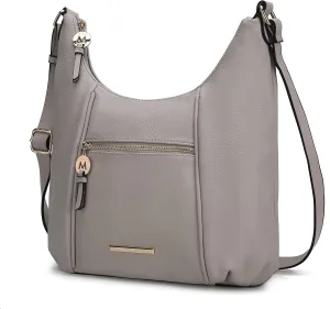 MKF Collection Crossbody Bag for Women – PU Leather Hobo Handbag – Designer Side Messenger Purse, Shoulder Crossover