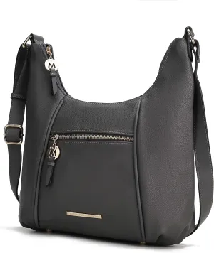 MKF Collection Crossbody Bag for Women – PU Leather Hobo Handbag – Designer Side Messenger Purse, Shoulder Crossover
