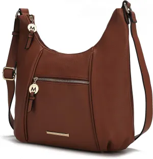MKF Collection Crossbody Bag for Women – PU Leather Hobo Handbag – Designer Side Messenger Purse, Shoulder Crossover