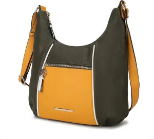 MKF Collection Crossbody Bag for Women – PU Leather Hobo Handbag – Designer Side Messenger Purse, Shoulder Crossover