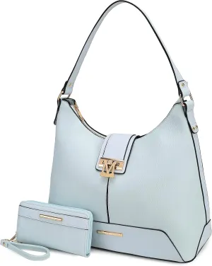 MKF Collection Hobo Bag for Women & Wristlet Wallet Set, Vegan Leather Handbag Purse Set, Shoulder bag by Mia k