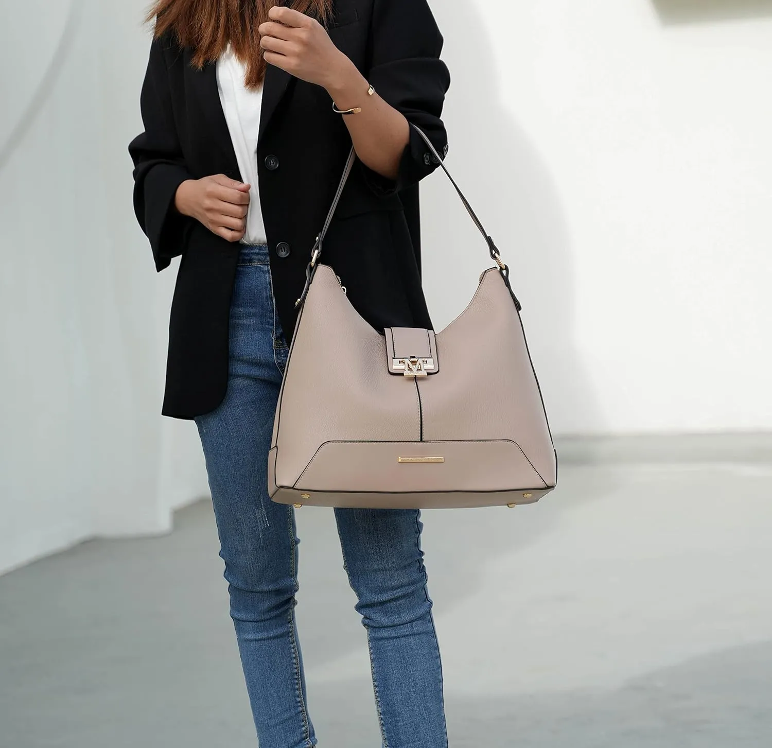 MKF Collection Hobo Bag for Women & Wristlet Wallet Set, Vegan Leather Handbag Purse Set, Shoulder bag by Mia k
