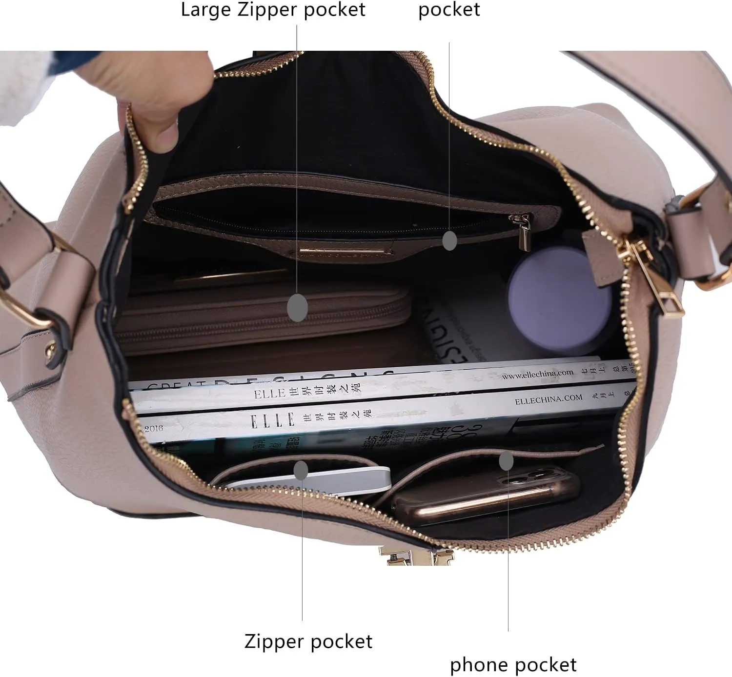 MKF Collection Hobo Bag for Women & Wristlet Wallet Set, Vegan Leather Handbag Purse Set, Shoulder bag by Mia k
