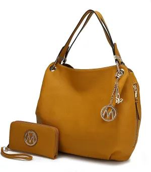 MKF Collection Hobo Bag for Women & Wristlet Wallet, Vegan Leather Handbag Set Shoulder bag Travel Purse by Mia K