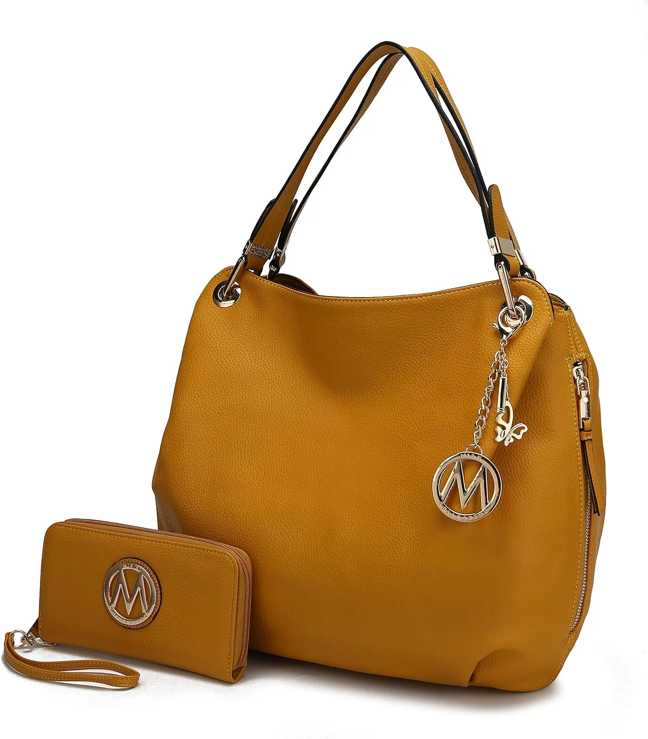 MKF Collection Hobo Bag for Women & Wristlet Wallet, Vegan Leather Handbag Set Shoulder bag Travel Purse by Mia K