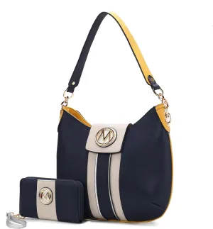 MKF Collection Hobo Bag Set for Women & Wristlet Wallet, Designer Handbag Purse Top Handle Shoulder Bag By Mia K