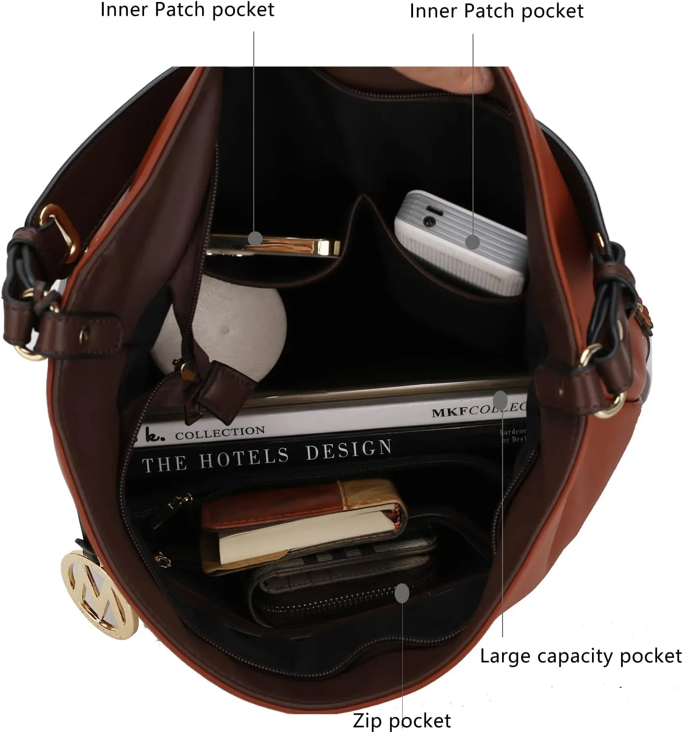 MKF Collection Shoulder Bag for women Vegan Leather Hobo Messenger purse