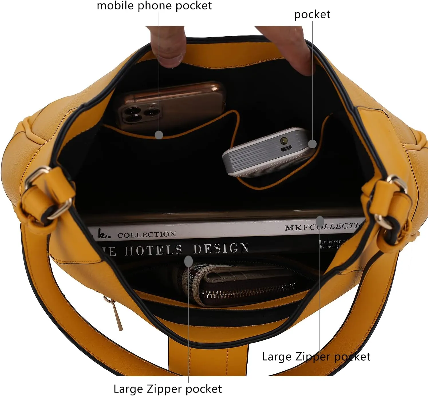 MKF Collection Shoulder bags for women, crossover handbag, Hobo side messenger Bag & Matching Wrislet Wallet