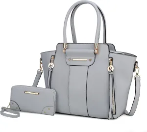 MKF Collection Tote Bag for Women, Vegan Leather Satchel Wristlet wallet Shoulder bag Top-Handle Hobo Purse Handbag by Mia k