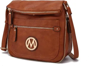 MKF Crossbody Bags for Women – Small PU Leather Crossover Lady Fashion Shoulder Handbag – Side Messenger Purse