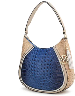 MKF Hobo Bag for Womens Fashion – PU Leather Shoulder Purse Tassel, M Charm – Top Handle Multi-pocket Handbag