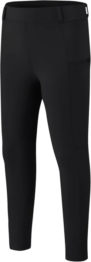 MoFiz Girls Horse Riding Pants Summer Full Seat Silicone Kids Equestrian Breeches Youth Schooling Tights Zipper Pockets