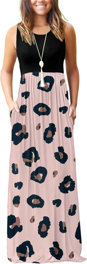 MOLERANI Women's Loose Plain Maxi Dresses Casual Long Dresses with Pockets