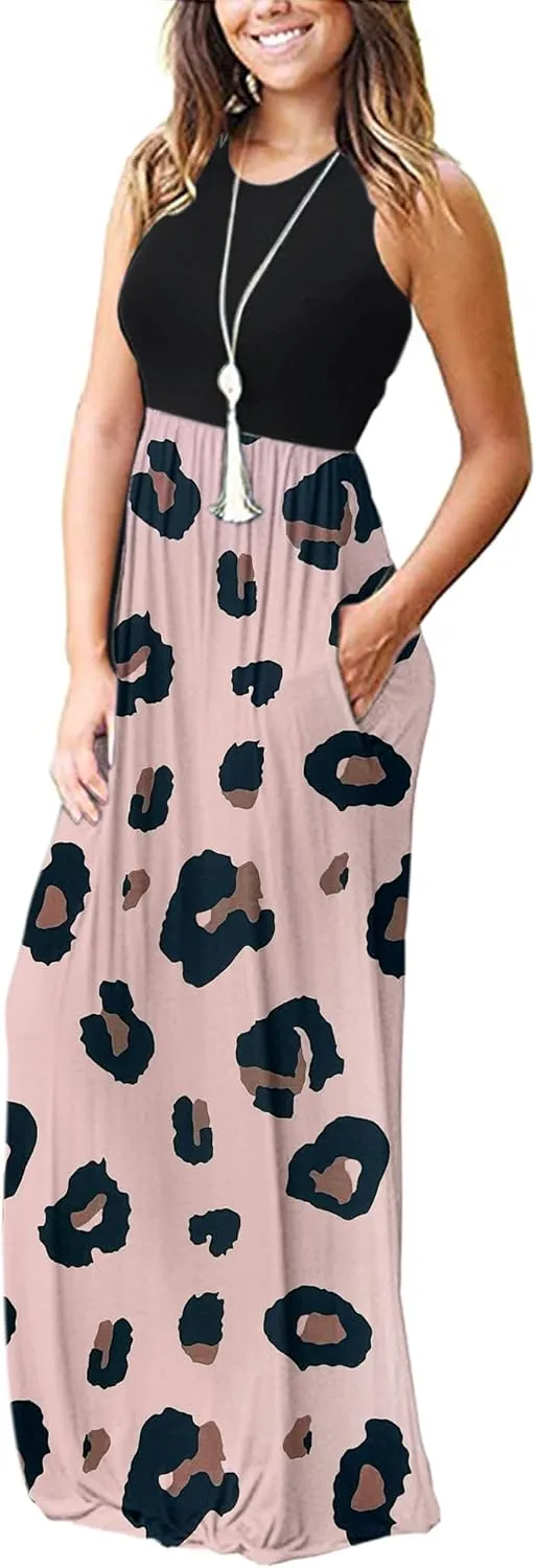 MOLERANI Women's Loose Plain Maxi Dresses Casual Long Dresses with Pockets
