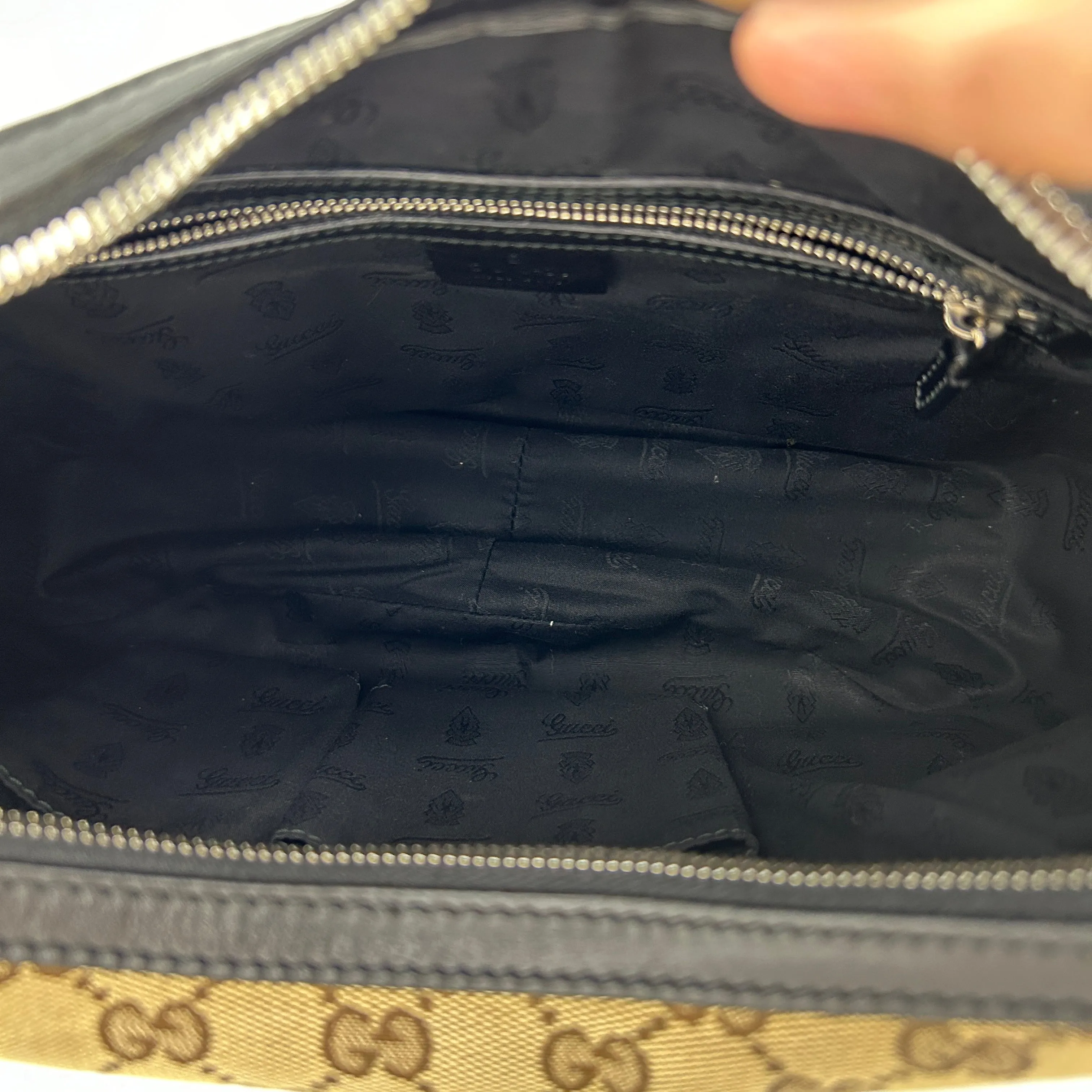 Monogram Gucci GG Multi-device compatible Beige Low-cost Hobo Large Black Twins