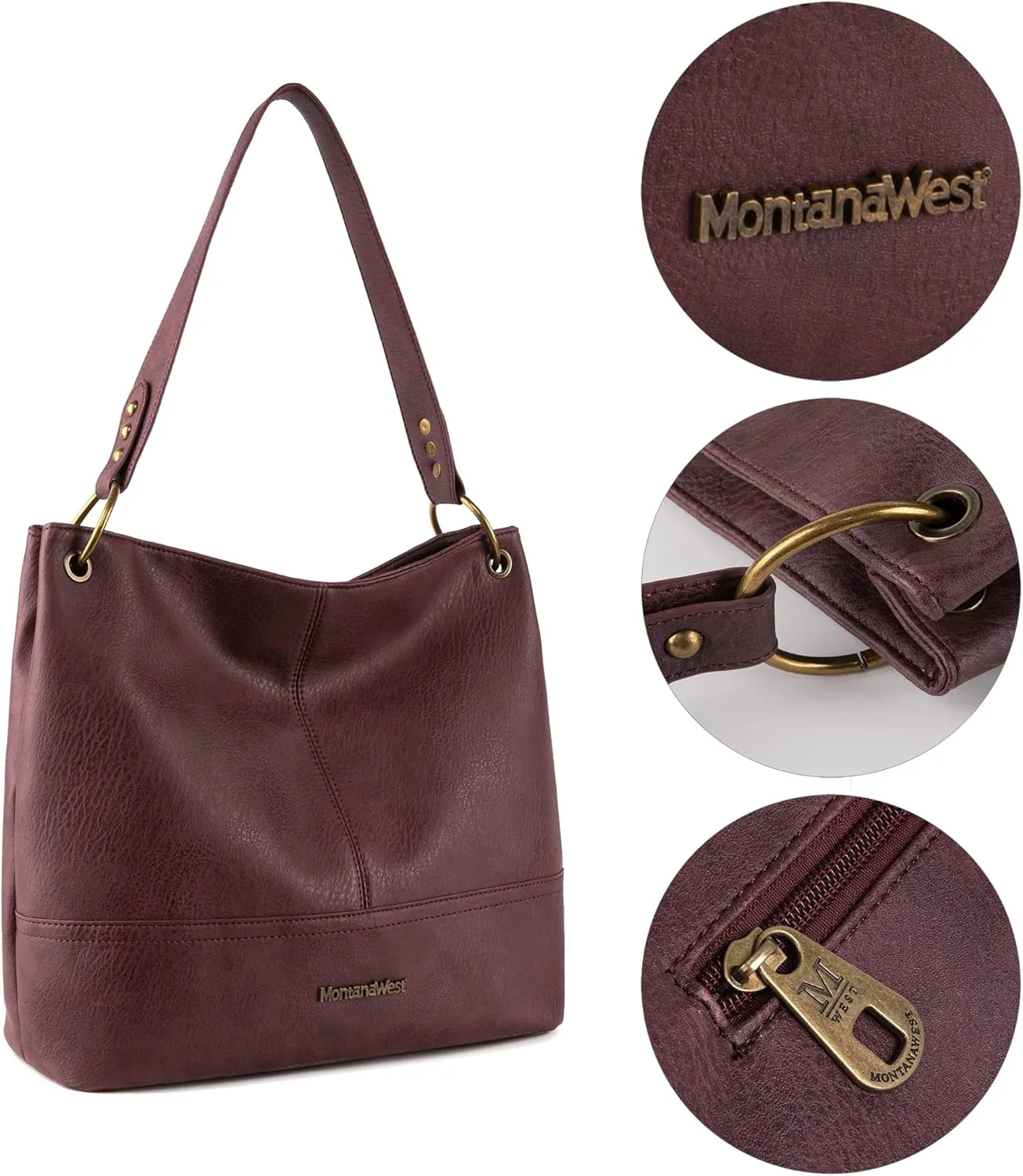 Montana West Purses for Women Hobo Shoulder Handbags with Zipper