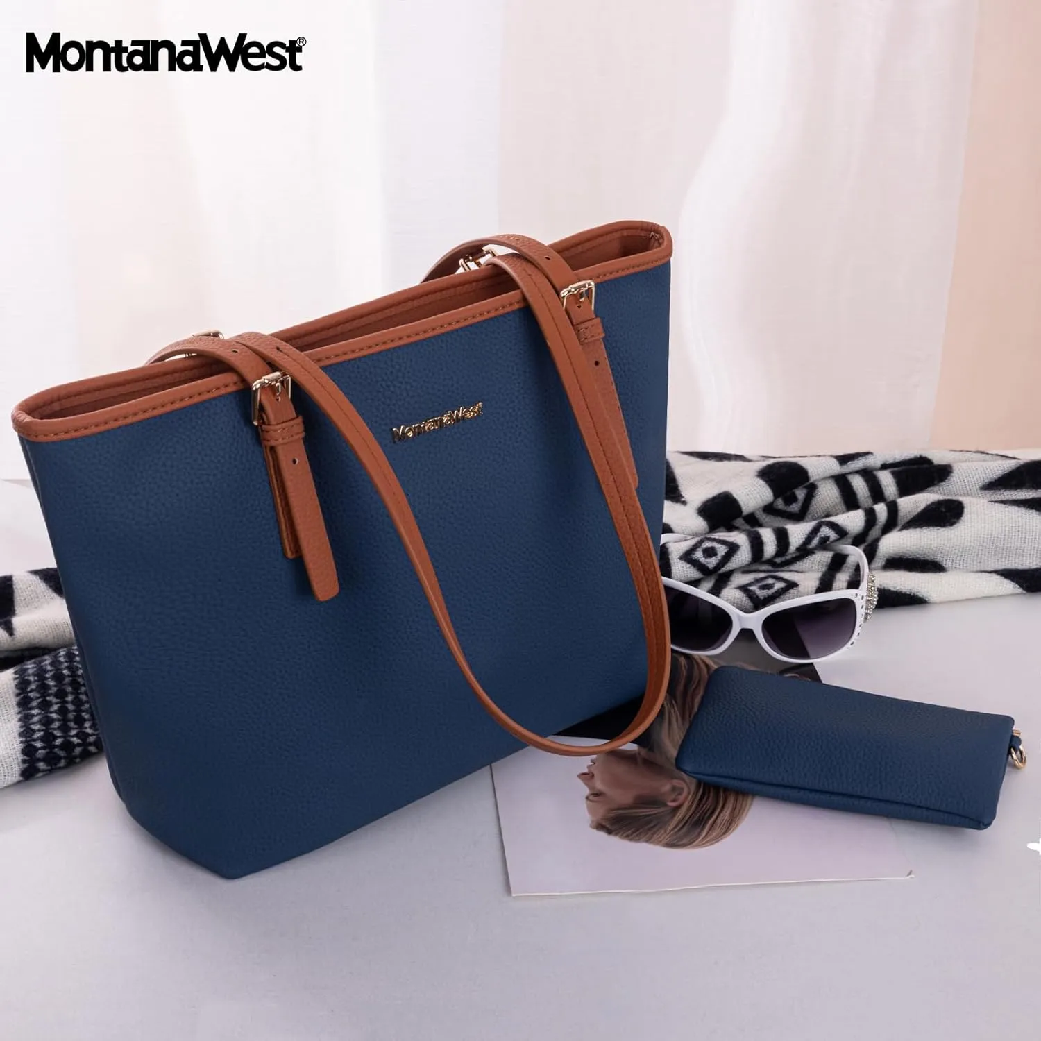 Montana West Tote Bags Vegan Leather Purses and Handbags for Women Top Handle Ladies Shoulder Bags