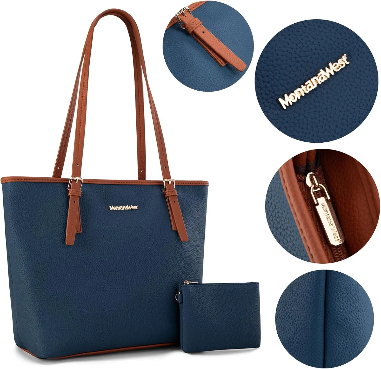 Montana West Tote Bags Vegan Leather Purses and Handbags for Women Top Handle Ladies Shoulder Bags