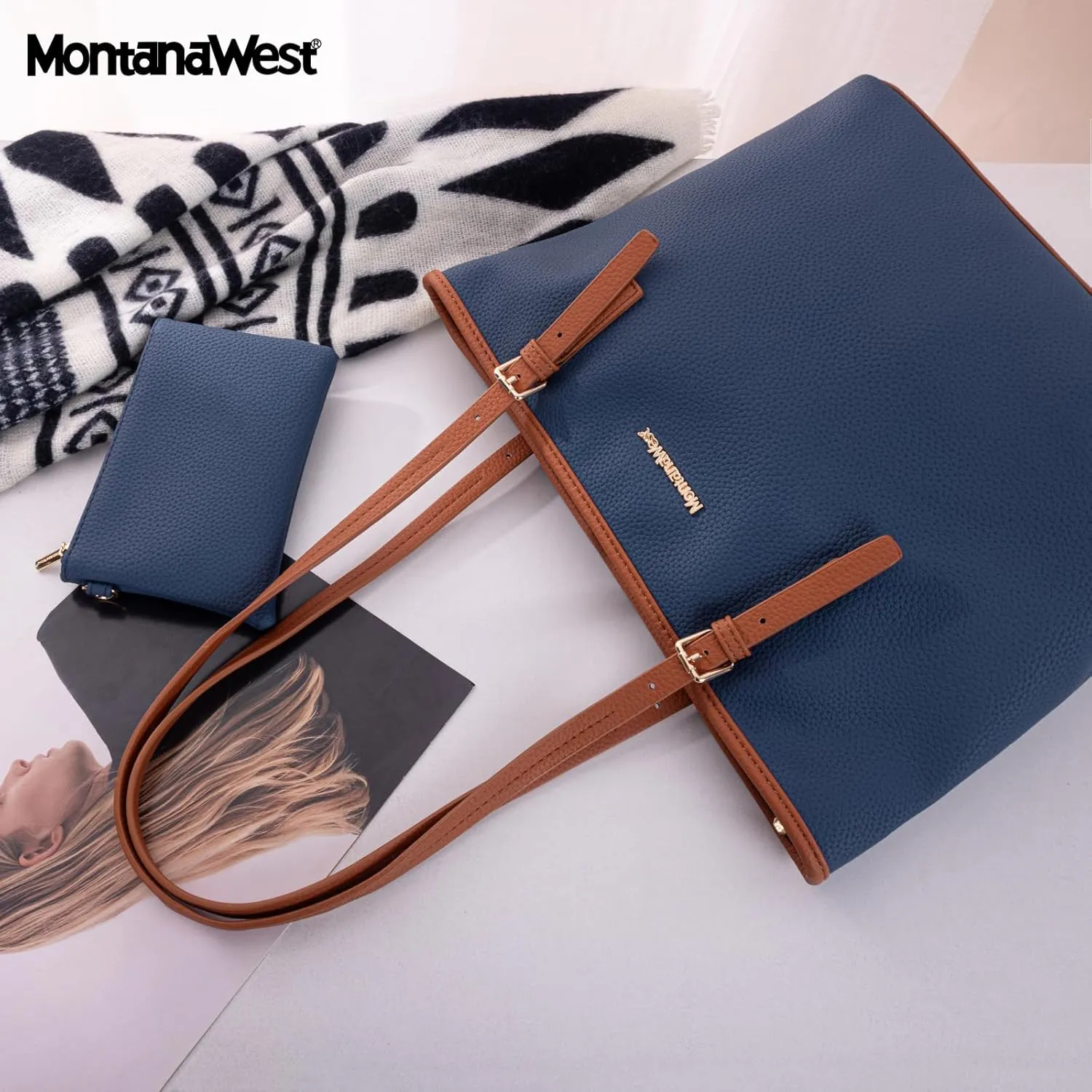 Montana West Tote Bags Vegan Leather Purses and Handbags for Women Top Handle Ladies Shoulder Bags