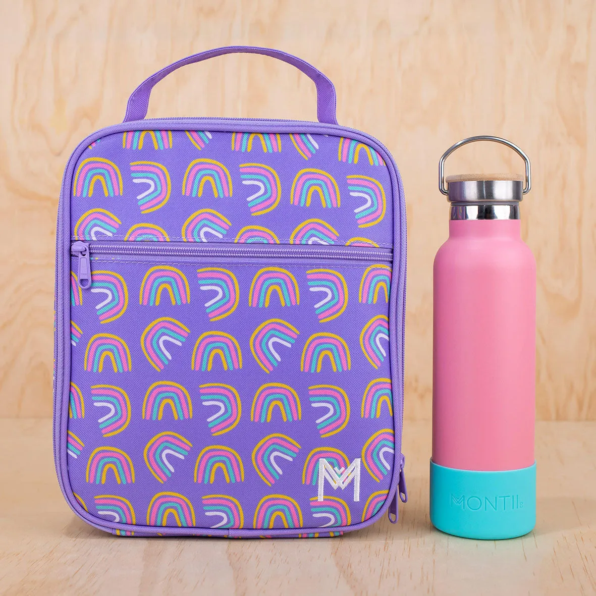 MontiiCo Large Insulated Lunch Bag - Rainbows
