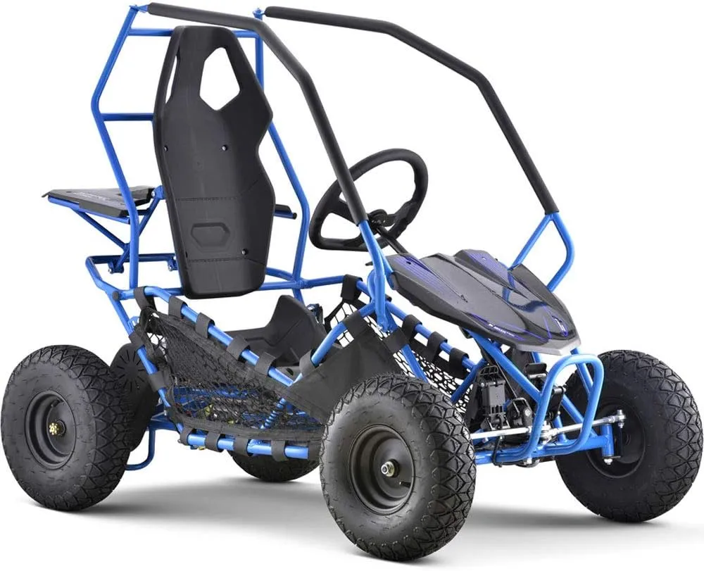 MotoTec Kids Electric Go Kart Maverick 1000w Blue