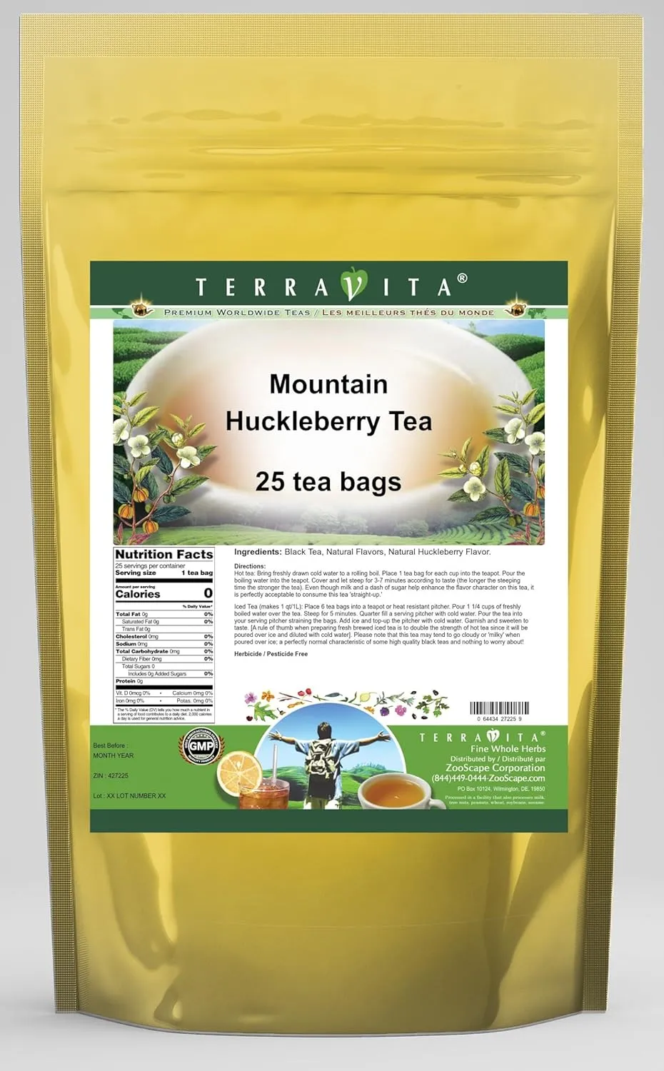 Mountain Huckleberry Tea (25 tea bags, ZIN: 427225)