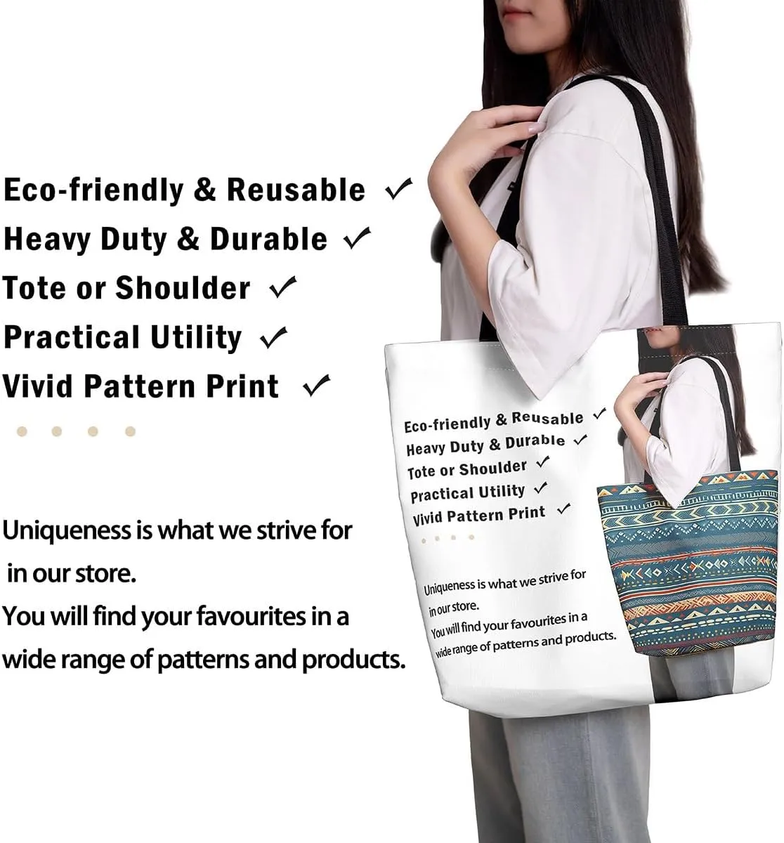 Mountain River Canvas Tote Bag for Women,Pineforest Waterproof Beach Bag Trees Gold Sun Lake Shoulder Bag