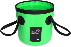 Multifunctional Collapsible Portable Travel Outdoor Wash Basin Folding Bucket Water Storage Bag for Camping Hiking Travel Fishing Caravan Washing (Green