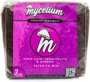 Mycelium Mushroom Growing Kit I CVG Substrate (Coco Coir, Vermiculite, Gypsum) Proprietary Blend for High Yield Cultivation I Organic Mushroom Grow Bag for Starter & Pro Home Growers, 3lbs