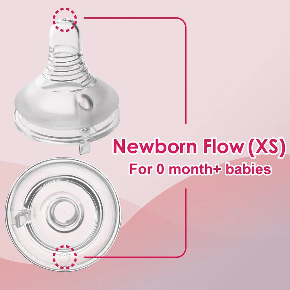 Nenesupply Natural Baby Bottles Newborn Flow Feeding Bottles Breastfeeding Bottle for Breastfed Babies Wide Neck 4.7oz Anti Colic Level 1 Nipple for 0  Month Infant Replace Spectra Bottles for Pumping