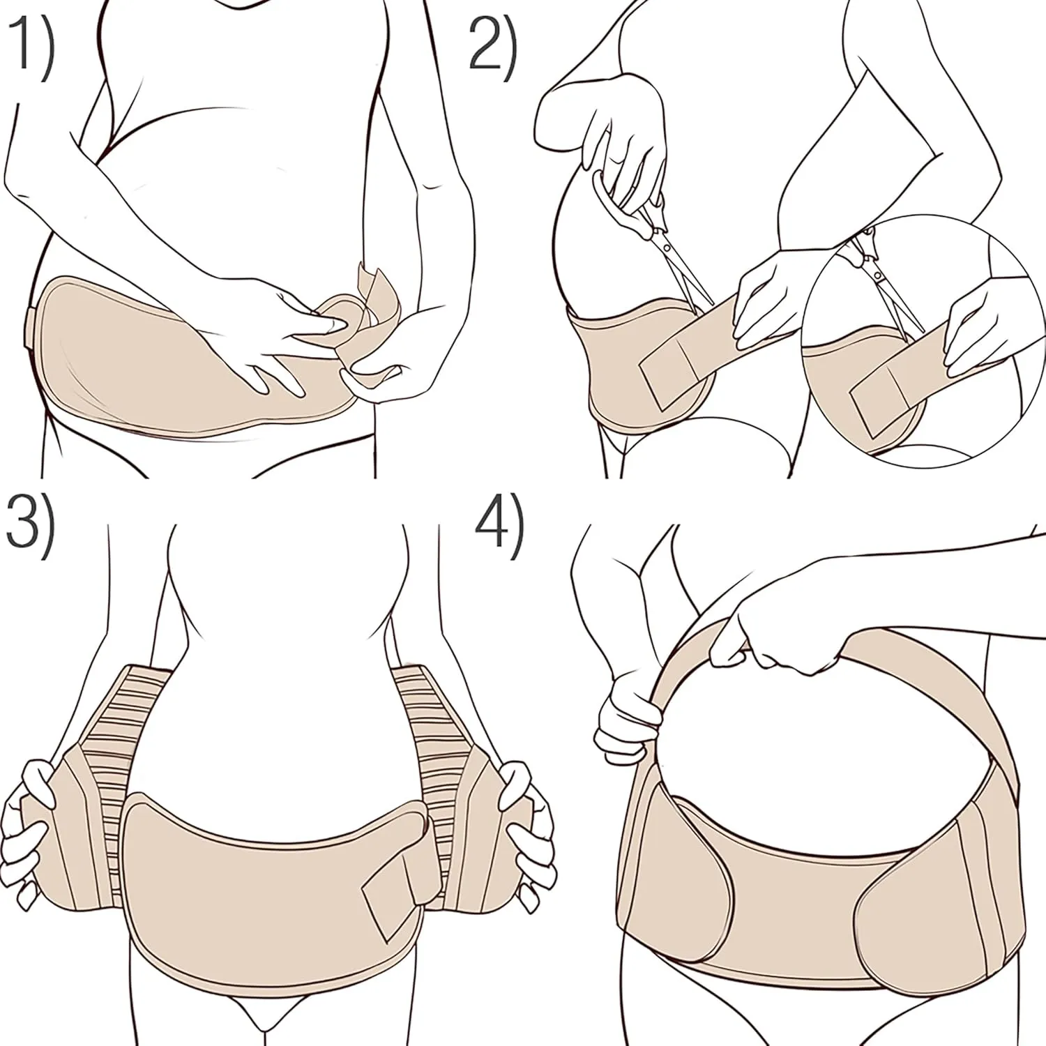 NeoTech Care Pregnancy Support Maternity Belt, Waist/Back/Abdomen Band, Belly Brace (Size L, Beige Color)
