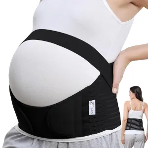 NeoTech Care Pregnancy Support Maternity Belt, Waist/Back/Abdomen Band, Belly Brace (Size M, Black Color)