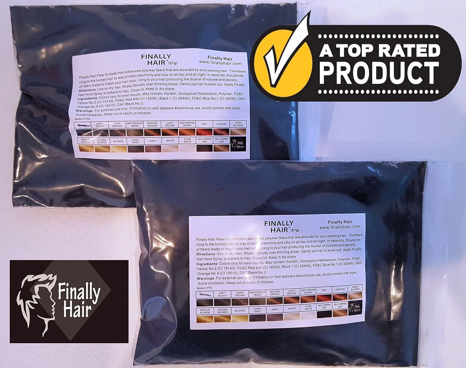New Hair Building Fibers 100 14=114 Grams. Highest Grade Refill That You Can Use for Your Bottles From Competitors Like Toppik, Xfusion, Crown, Viviscal (Grey & Pepper Light)