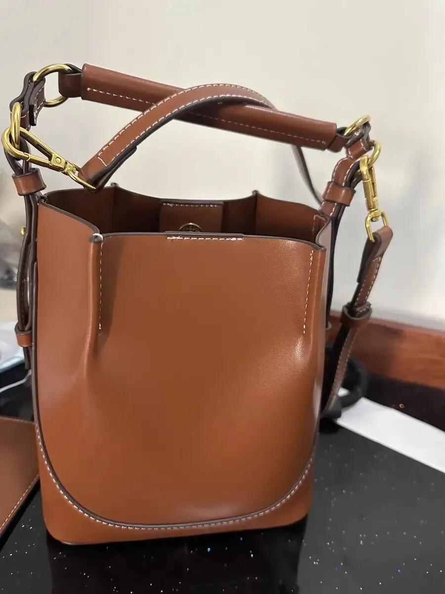 New Large Capacity PU Bucket Handbag – Shoulder & Crossbody Tote with Wallet