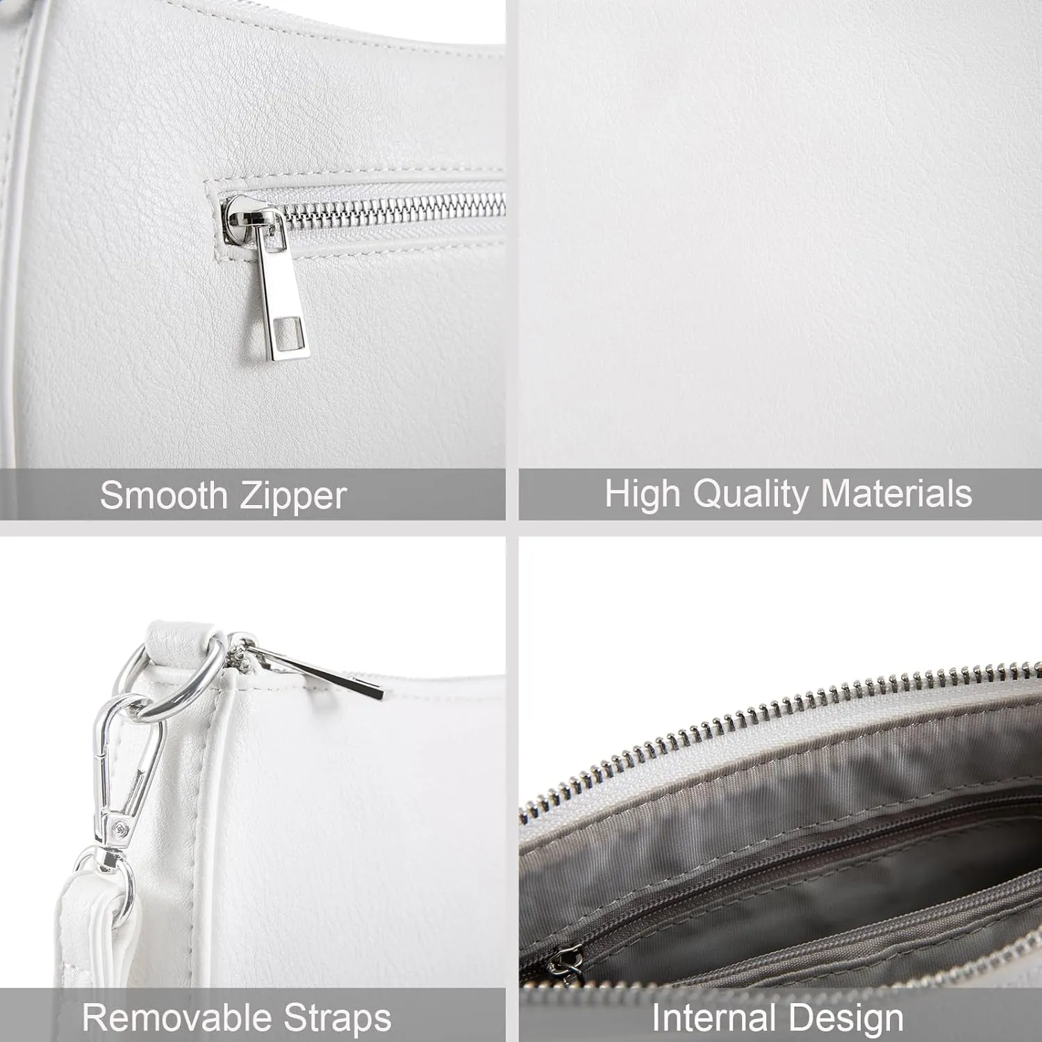 NIUEIMEE ZHOU Small Shoulder bag with 2 Removable Straps Cross Body Clutch Purse Handbag for Women