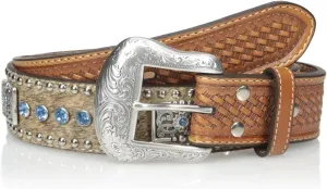 Nocona Men's Blue Bar Bling Belt