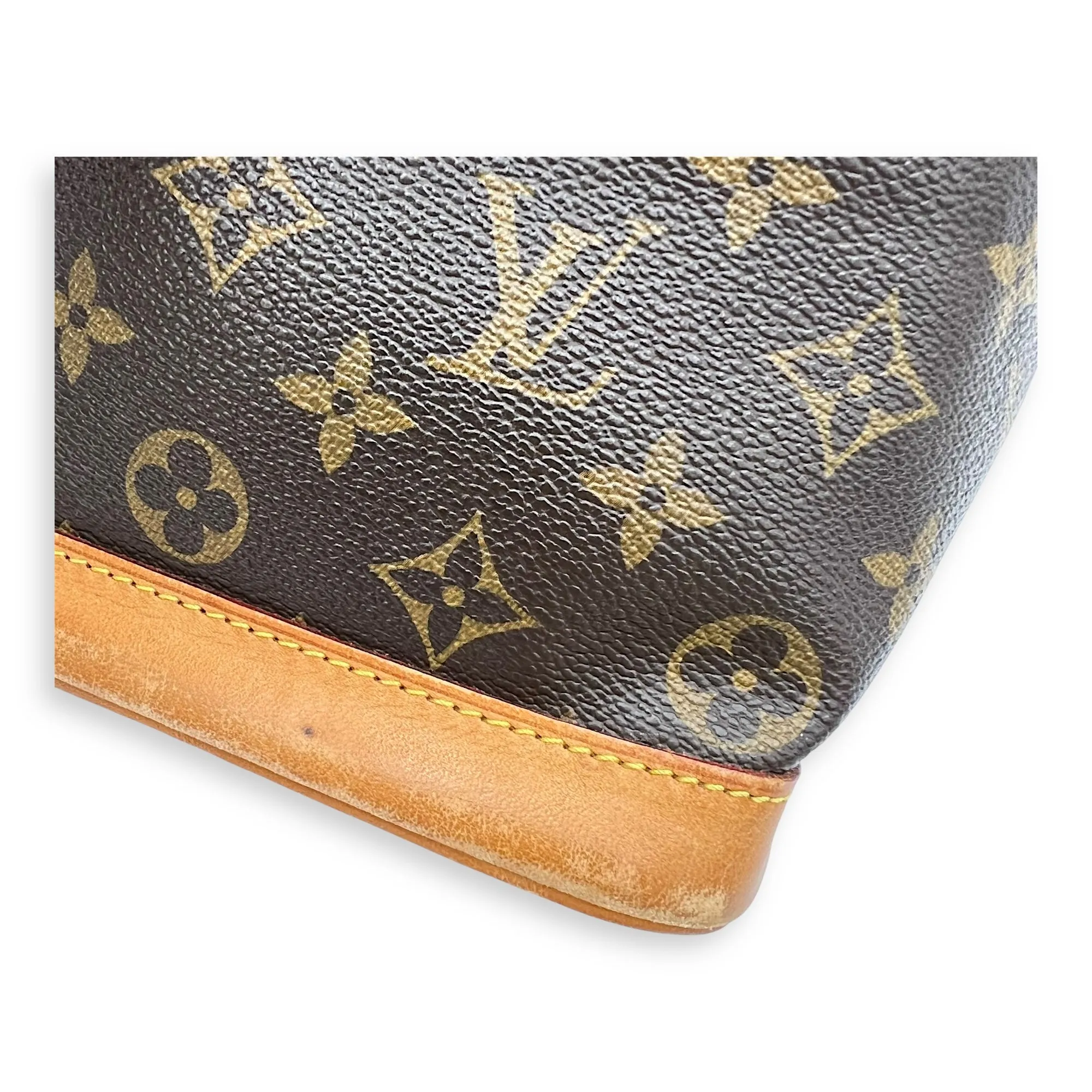 Noe Bucket Bag Brown in Monogram Coated Canvas, Gold hardware